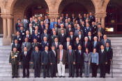 Participants of the Pacific Rim Security – Managing the Global Commons conference pose for a group photo between sessions. 