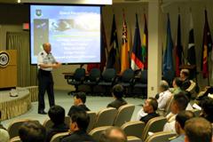 General Lance W. Lord, commander of U.S. Air Force Space Command addresses APCSS Fellows.