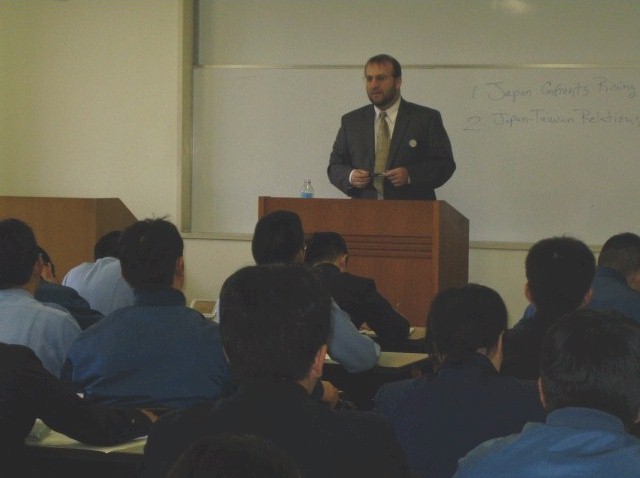Dr. David Fouse speaks to cadets at Japans National Defense Academy