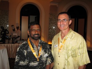 APCSS Chief of Alumni John Gasner poses for a photo with Admiral Jayanath Colombage.