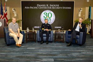 Richard Johnson of Defence Futures, Col. Joachim Isacsson, OBE, and Dr. James M. Minnich