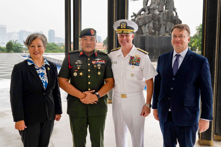 Adm. Samuel J. Paparo, commander of U.S. Indo-Pacific Command, and DKI APCSS Director Suzanne P. Vares-Lum visit Malaysia on May 29, 2025. Paparo met with senior military and government officials, highlighting Malaysia’s importance as a U.S. partner and reaffirming the U.S. commitment to the region. Photo by Sgt. Angel Heraldez