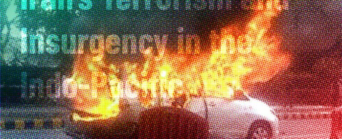 An Israeli embassy car up in flames after a 2012 Iranian bombing in New Delhi